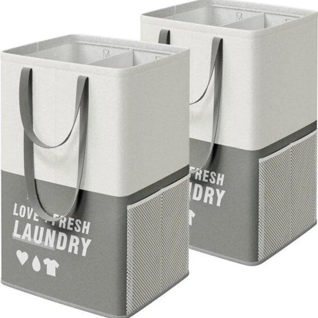 Fini le linge qui traîne : Panier à linge 90L pliable - Lot de 2