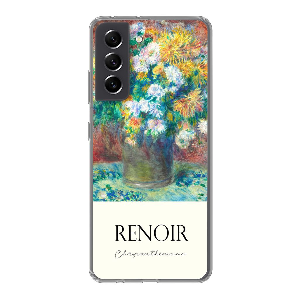 MuchoWow Handyhülle Schutzhülle Hülle für Samsung Galaxy S21 FE Renoir - Chrysantheme - Gemälde Silikon Softcase Handy Hülle - Mobiltelefon...