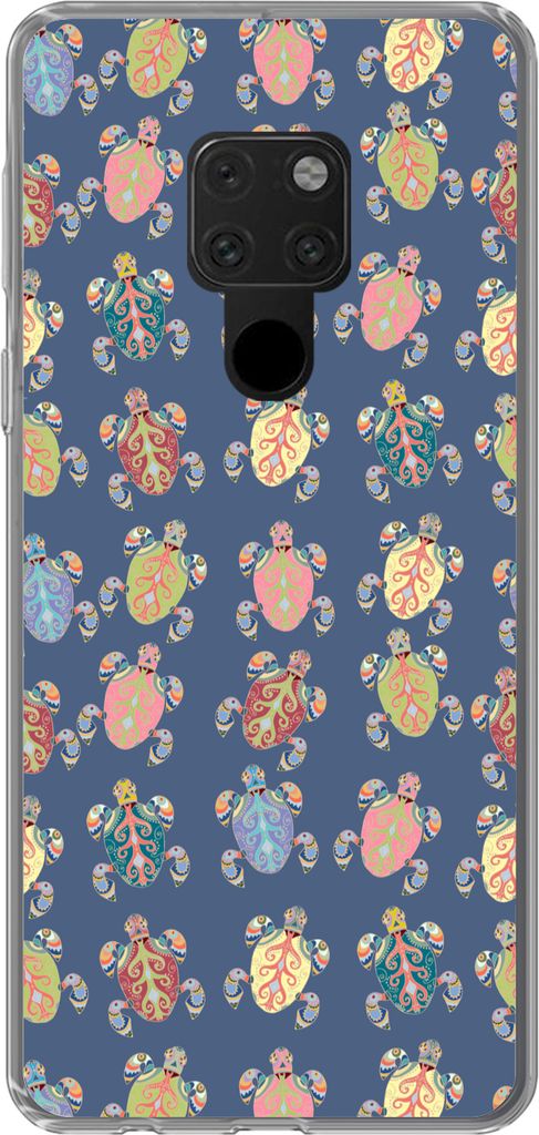 MuchoWow Handyhülle Schutzhülle Hülle für Telefoonhoesje Huawei P40 Lite Muster - Schildkröte - Tiere - Kinder - Kinder Silikon Softcase Han...