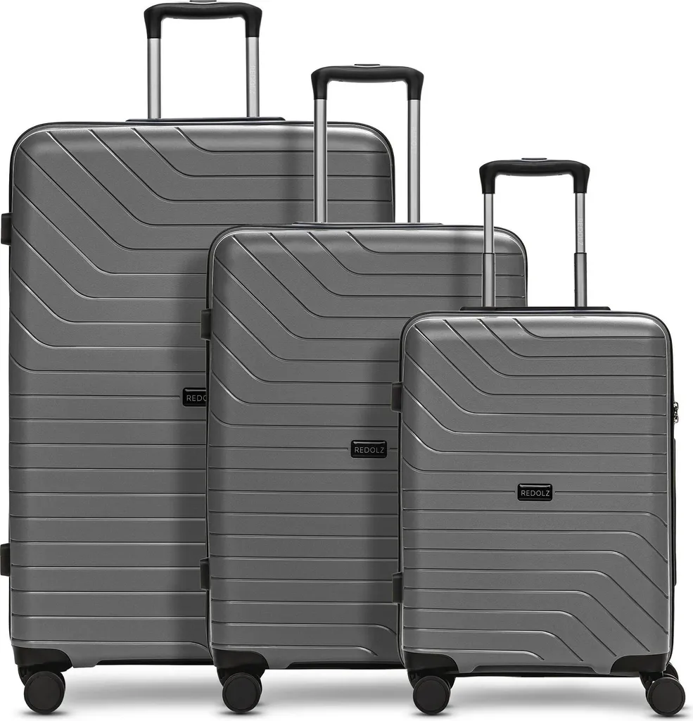 Lot de Valises de Voyage REDOLZ Essentials 05 Gris Foncé avec Trolley