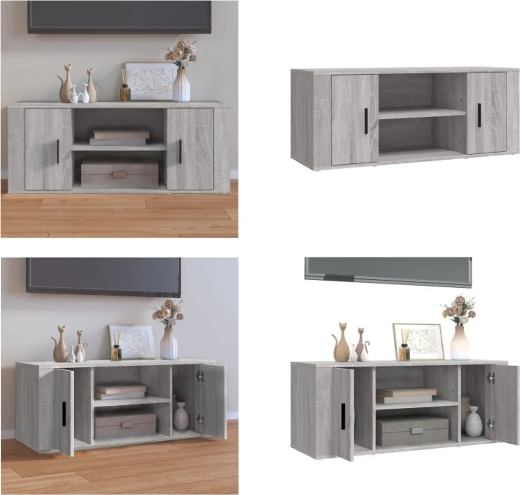 vidaXL Mobile TV grigio Sonoma 100x35x40 cm in legno - Mobile TV - Mobili TV - Mobili TV - Porta TV