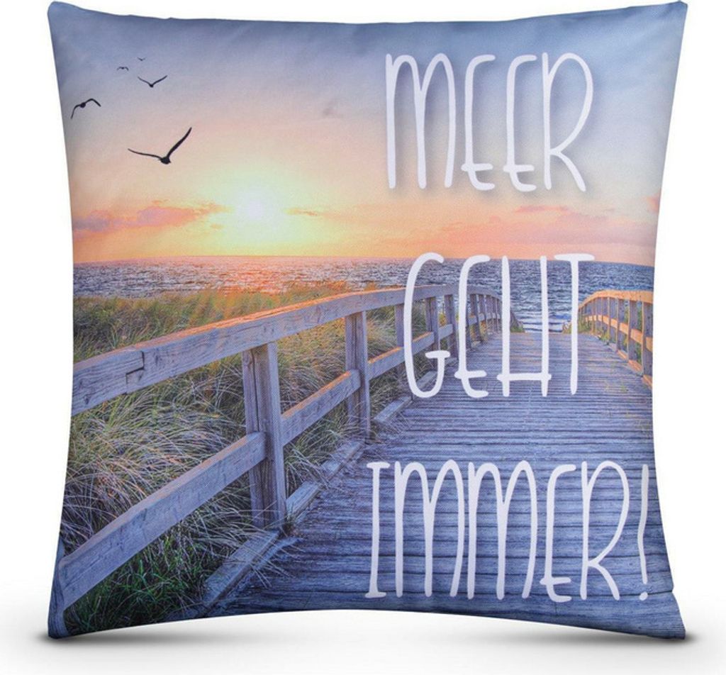 Outdoor Kissen ( 45 x 45 cm ) "Meer geht immer" Dekokissen Produktbild 