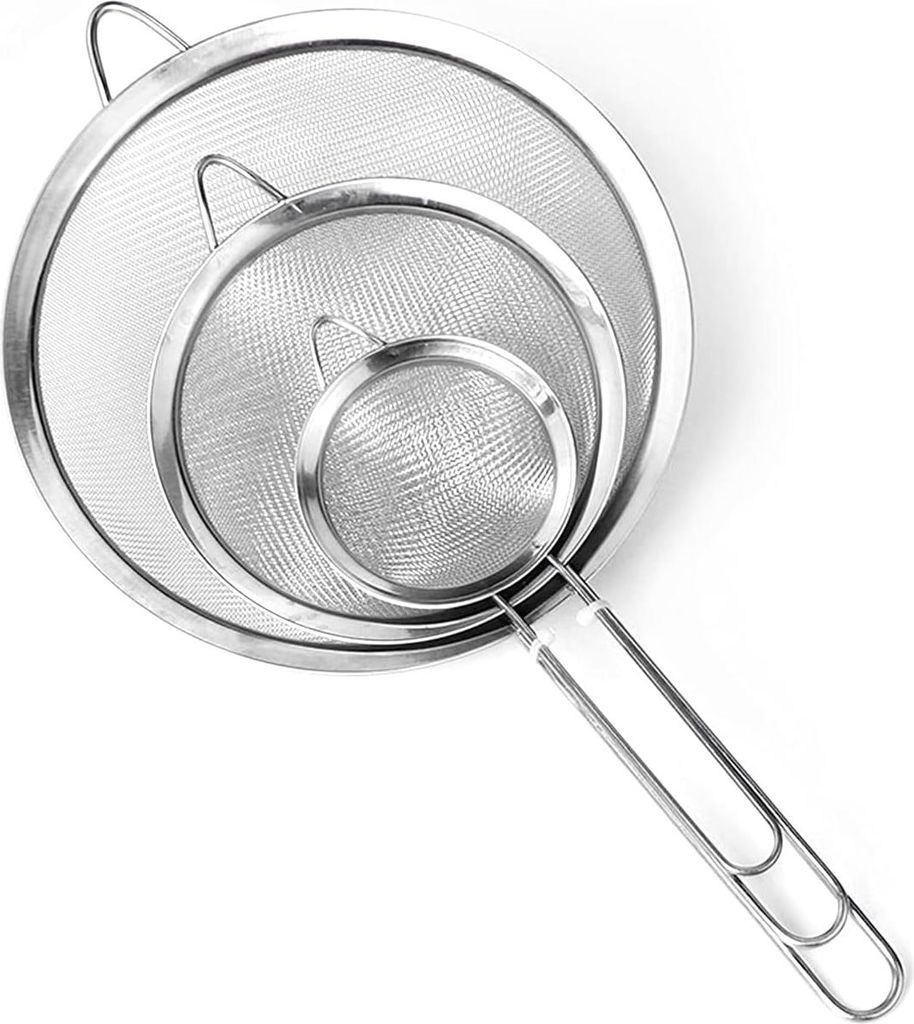 Feines Küchensieb – Edelstahl – 3-teilig – 7/12/18 cm