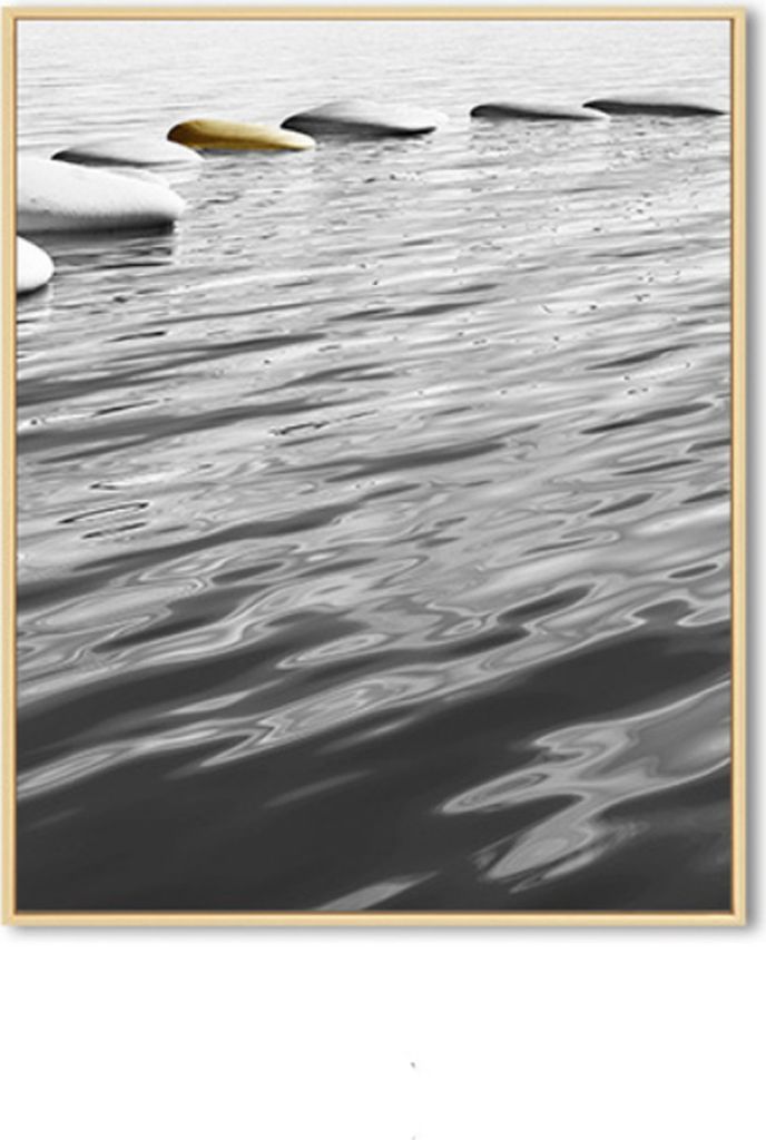 TPFLiving Kunstdruck LW-435 (OHNE RAHMEN) Poster - Leinwand - Wandbild - Hochauflösender Giclée-Druck, langlebig und hochwertig - Graue und gelbe...