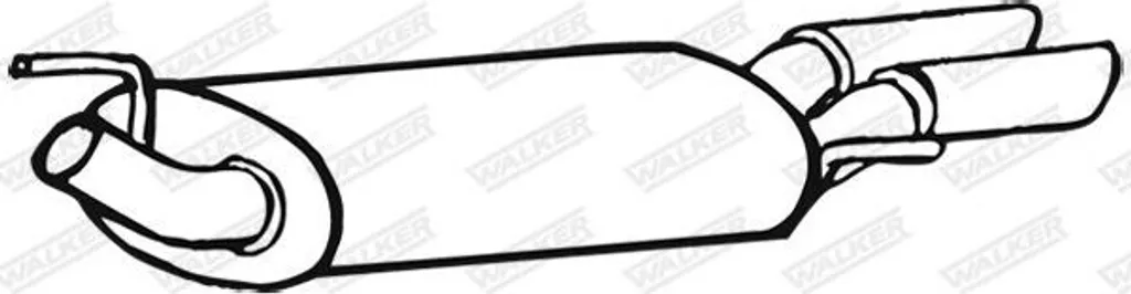 Silencieux WALKER 70612 anti-corrosion pour Golf III OE 1H6253609H
