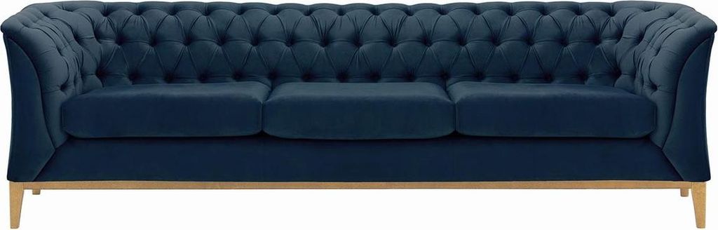Dreisitzer-Sofa Chesterfield Modern Wood aus medizinischem Schaumstoff-Velluto 11-like oak