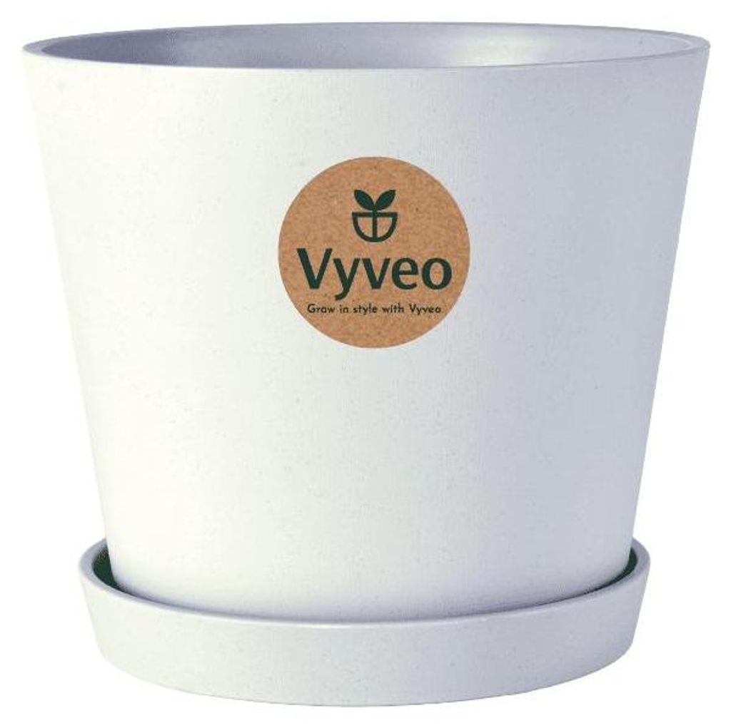 Vyveo - Blumentopf Norden mit Untersetzer - Hellgrau - 17x15