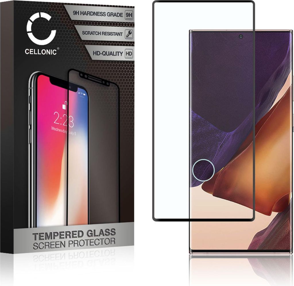 CELLONIC Displayschutzglas kompatibel mit Samsung Galaxy Note 20 Ultra (3D Full Cover 9H 0.33mm Full Glue) Glas schwarz Displayschutz Schutzglas Te...