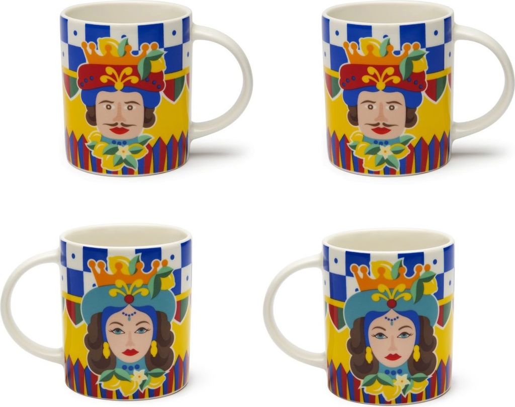 Excelsa Set mit 4 mug Sicilian Rhapsody Porzellan 30 cl Bunt