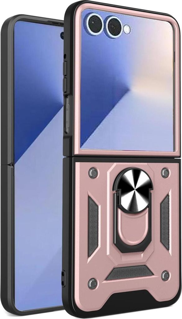 Mobigear Armor Ring Samsung Galaxy Z Flip 7 Hülle Hardcase Backcover Stoßfest mit Ringhalter - Roségold