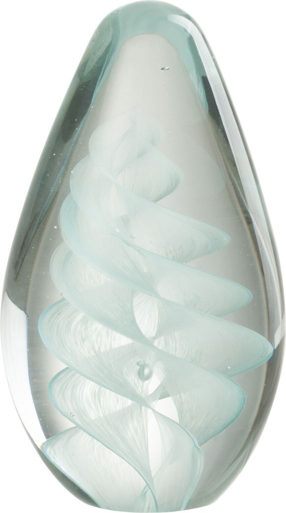 J-Line Presse-Pap Spirale Glas Cyan Large