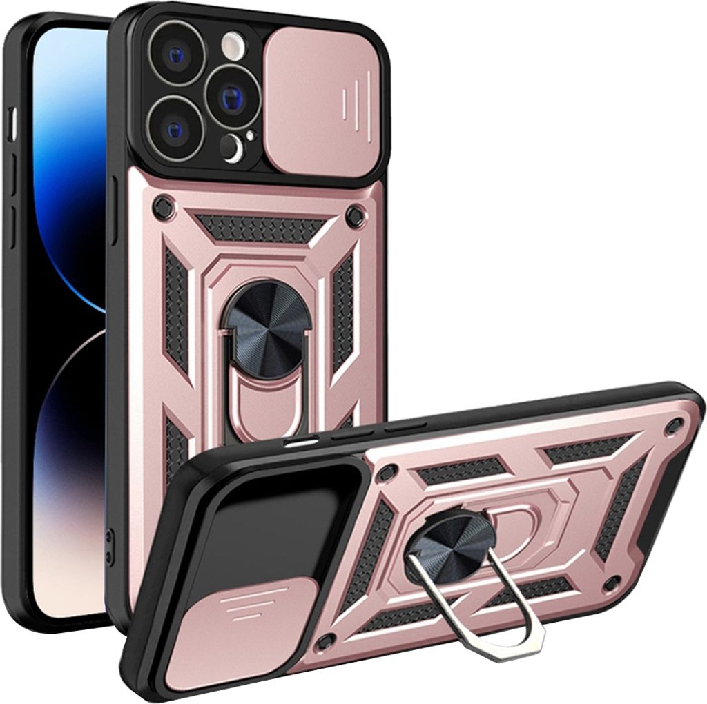 Techsuit Camshield Back Cover Hülle für Apple iPhone 14 Pro - Roségold