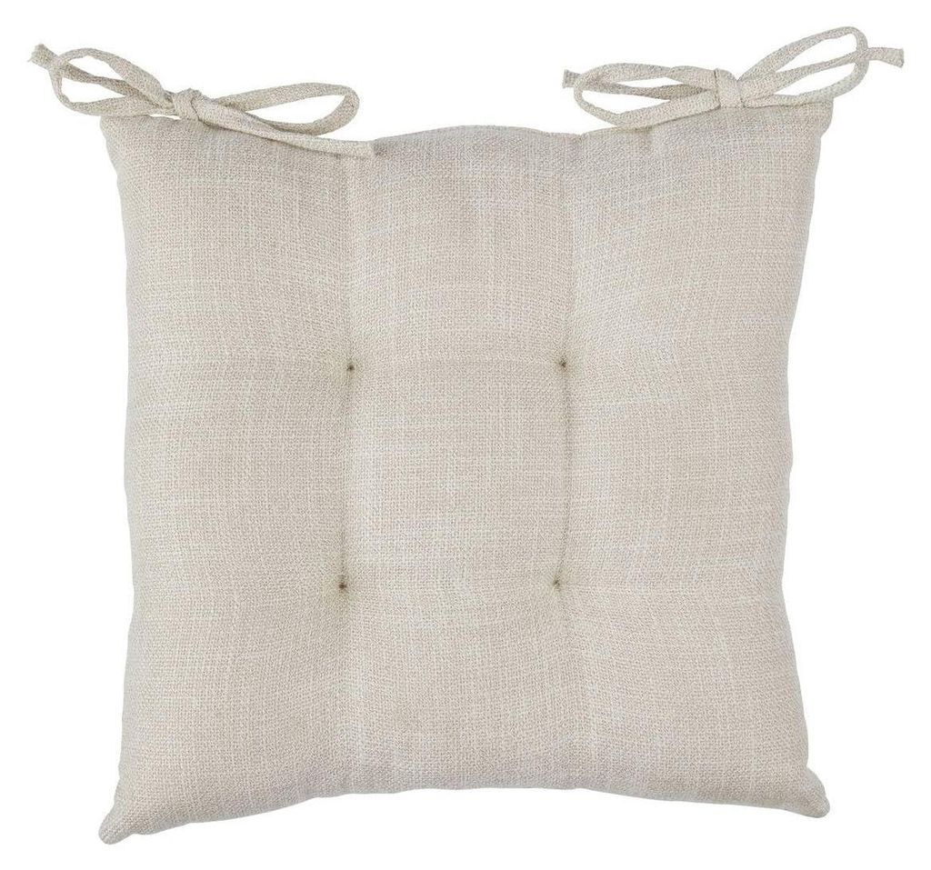 Stuhlkissen 38x38 cm Beige Polyester Leinen ATMOSPHERA Produktbild 