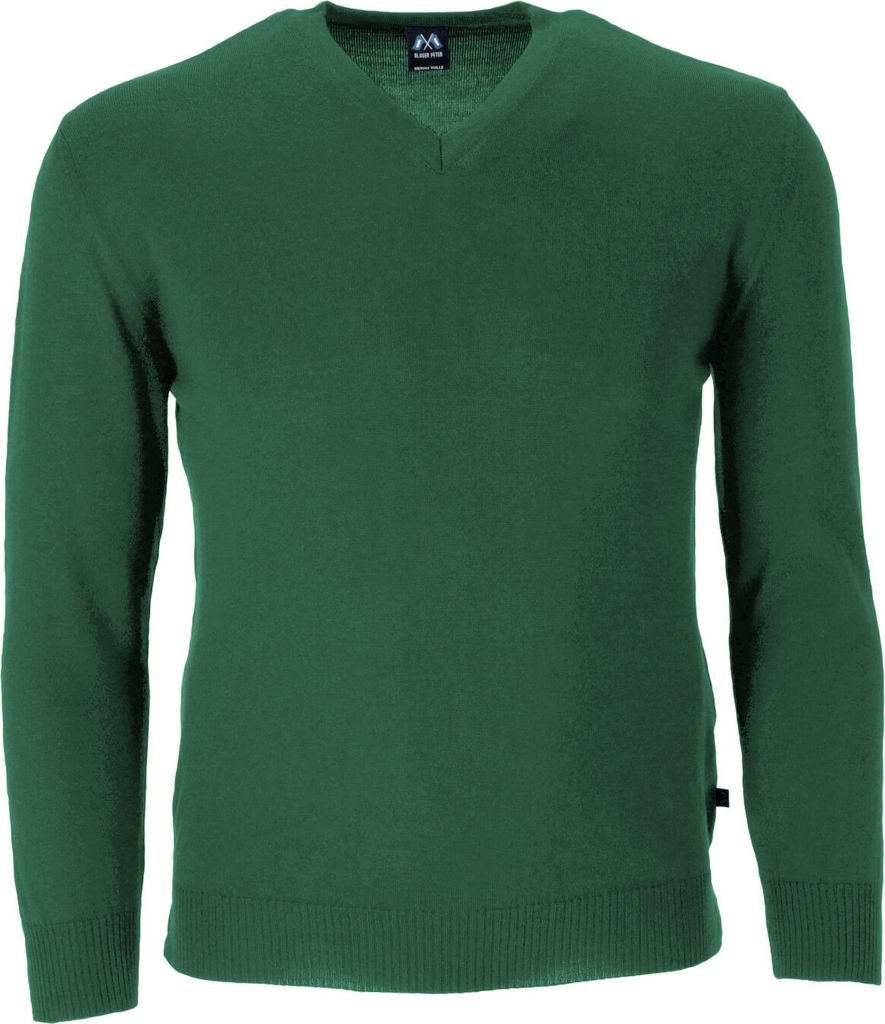 Blauer Peter - leichter Merino-Pullover - Uni - V-Ausschnitt - Langarm - 10 Farben