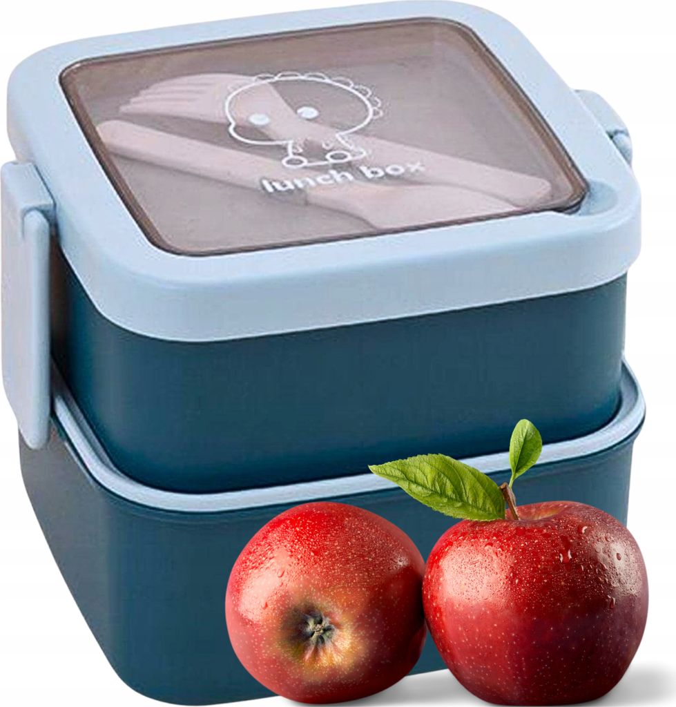 Lunchbox mit Besteck – auslaufsichere Brotdose für Schule & Arbeit, stapelbare Bento-Box für Mahlzeiten, Snacks & Lebensmittel