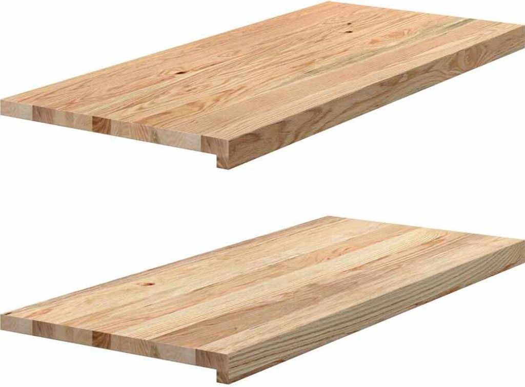 Möbel Fensterbänke 2 Stk. Unbehandelt 90x40x2 cm Massivholz Eiche - Stufenmatten 4009119