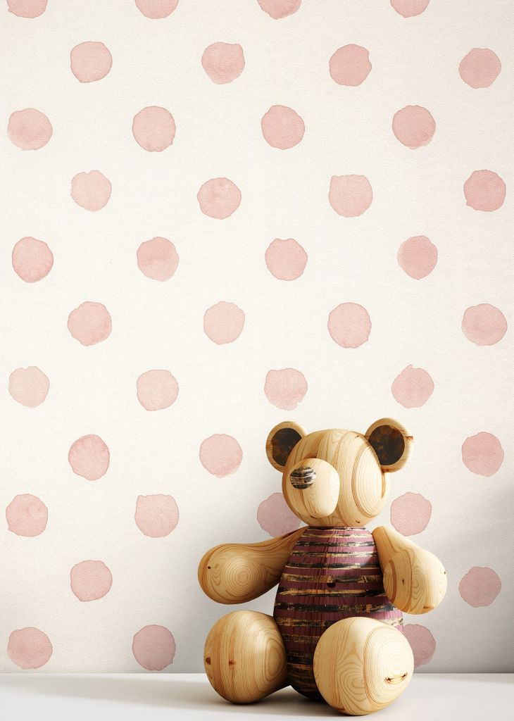 NEWROOM Tapete Big Dots Rose Rosa Vliestapete - Kinder Produktbild 