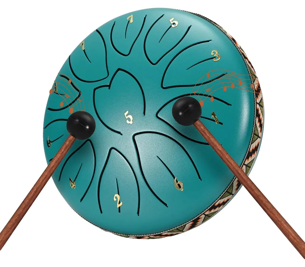 Tambour zen orange en acier allié 11 notes avec sonorités cristallines