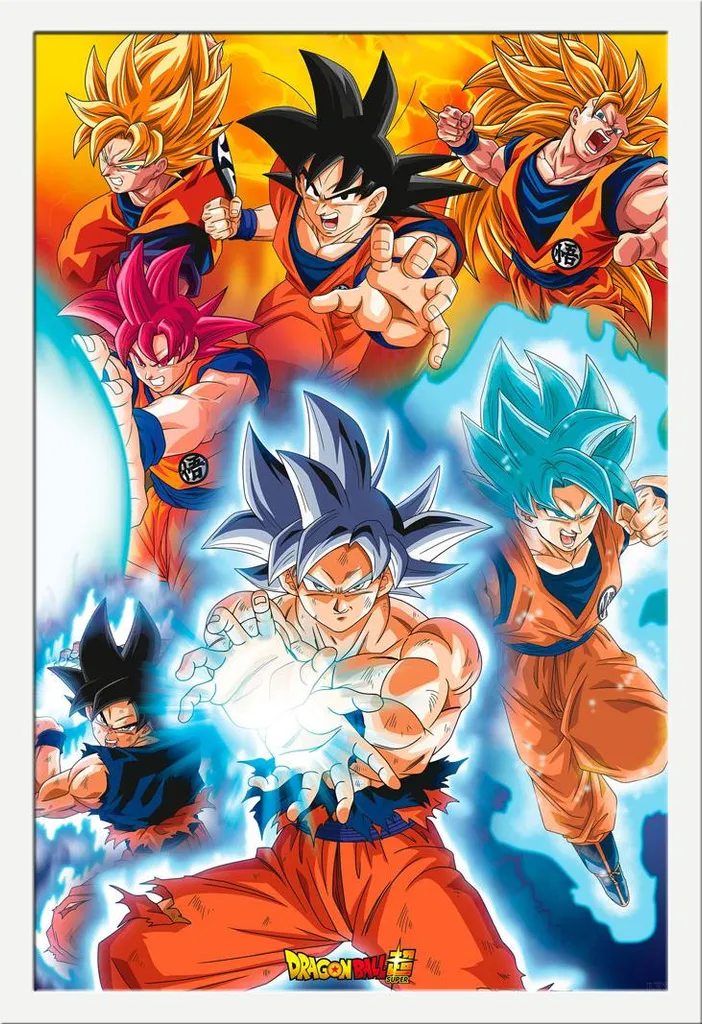Offerta Poster Dragon Ball Goku con Cornice Shinsuke Bianca MDF