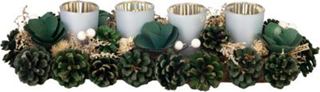 Ikebana MagicHome Vanoce, adventni, zelena, 45x15x9 cm Obrázek produktu 