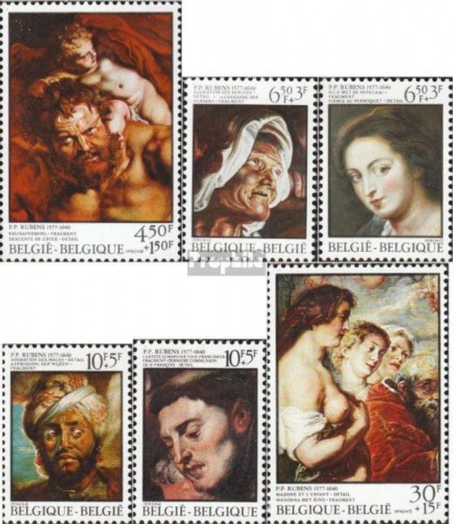 Briefmarken Belgien 1976 Mi 1868-1873 (kompl.Ausg.) postfrisch Peter Paul Rubens