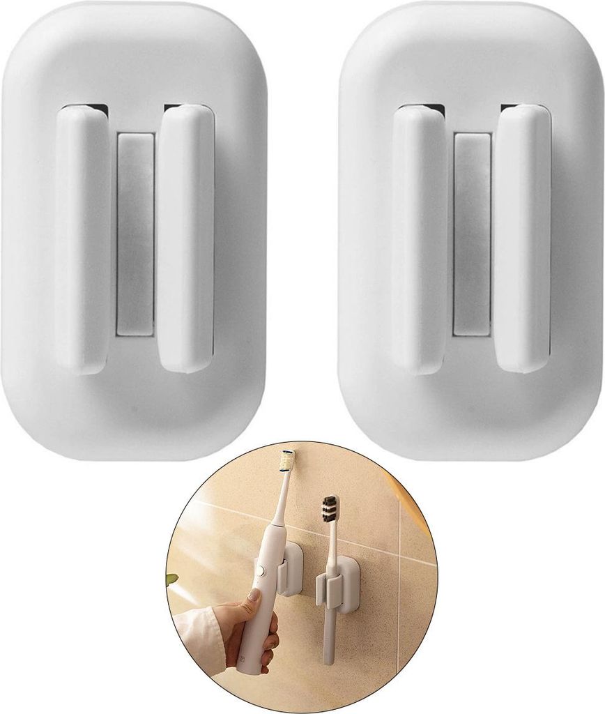 2er-Set Zahnbürstenhalter zur Wandmontage, für elektrische Zahnbürsten im Badezimmer, wasserdichter Multifunktionshalter für Wohnheim und Schra...