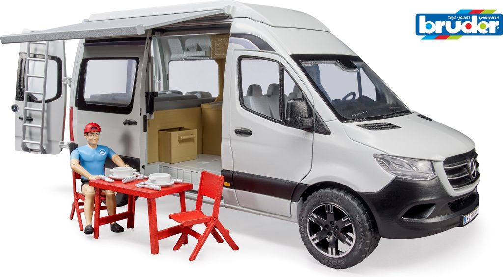 Bruder MB Sprinter Camper mit Fahrer 1:16 Produktbild 