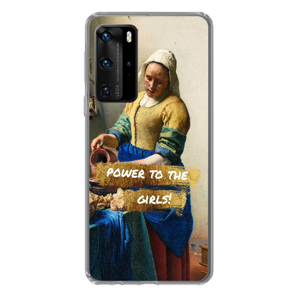 MuchoWow Handyhülle Schutzhülle Hülle für Huawei P40 Pro Milchmädchen - Gold - Zitate - Gemälde - Alte Meister Silikon Softcase Handy Hüll...