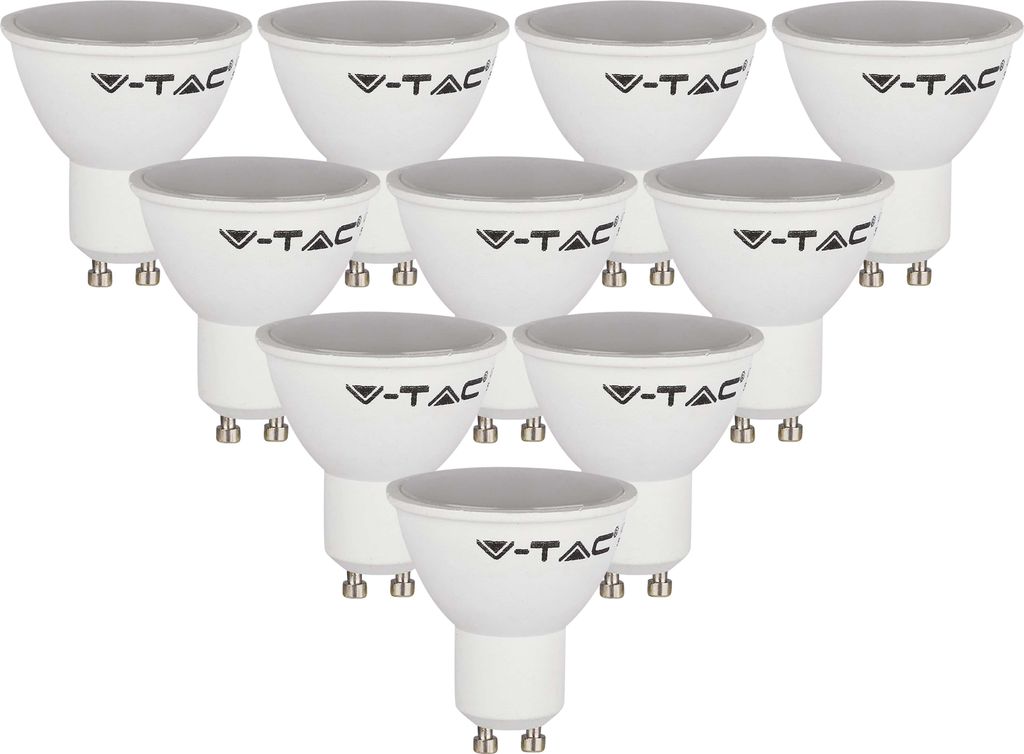 V-TAC LED-SMD-Lampe, PAR16, GU10, EEK: F, 4,5W, 400lm, 3000K, 10 Stück