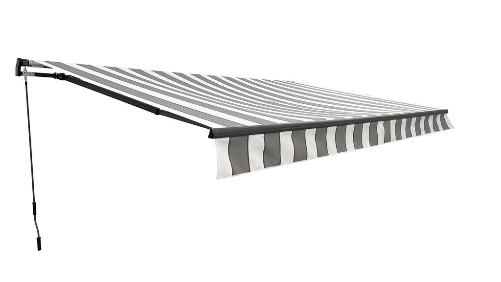 Gelenkarmmarkise, 400x250cm, grau-weiß Produktbild 