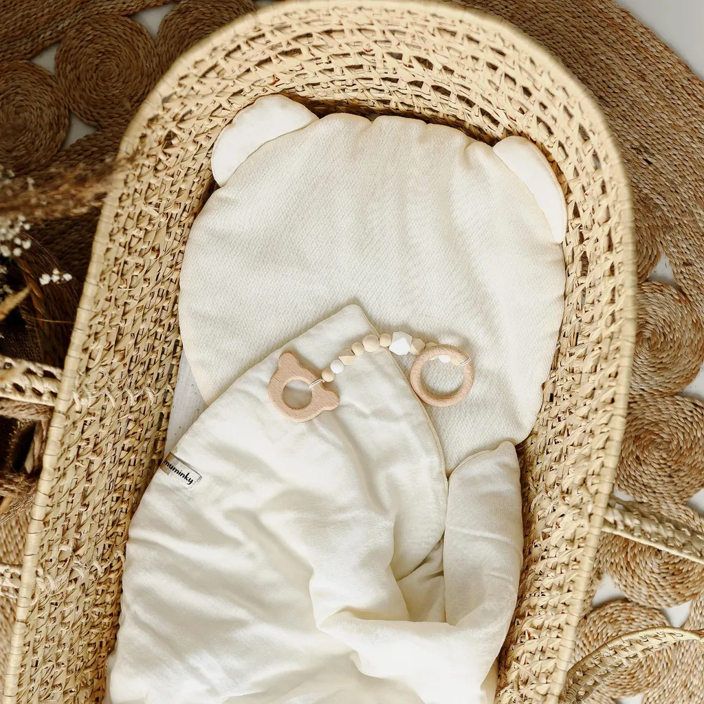 Set de lit bébé pour sommeil sain Muminky 100x135 cm Coton et Crème