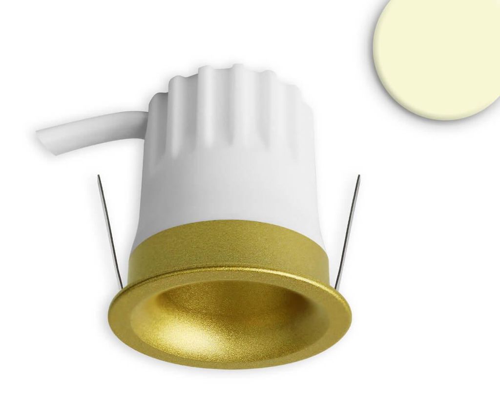 Isoled LED Einbaustrahler BACK32, gold, rund, 5W, CRI90, Produktbild 