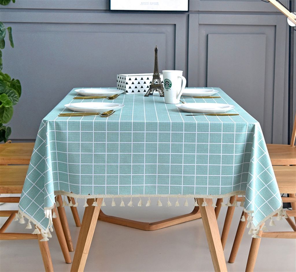 Tischdecke Rechteckig Mit Quaste Rand Antifouling Stoff Tischw?sche Dekorative Staubdichte Tischtuch Abwaschbar fš¹r Esszimmer Urlaub Tischdekora...