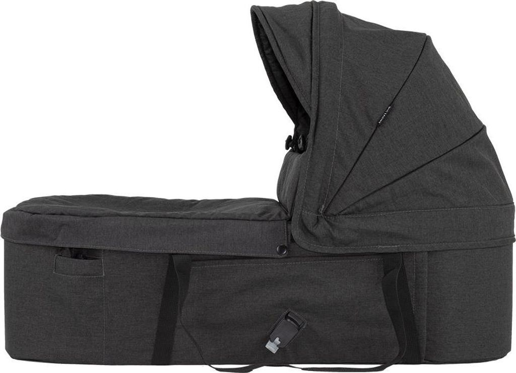 Novi Scott Babywanne für Duowagen – kompatibel mit Scott Buggy, Click-System Befestigung, inkl. Matratze & Sonnendach, Black Melange