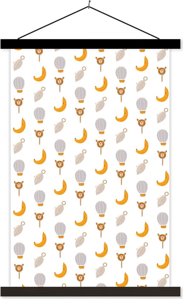 MuchoWow Textilposter Illustrationen - Pastell - Muster 120x180 cm mit schwarzem Rahmen - Fotos