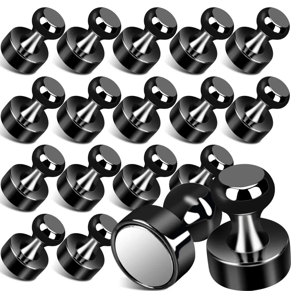 Aimants néodyme noirs ultra-puissants Lot de 18 pour tableau magnétique