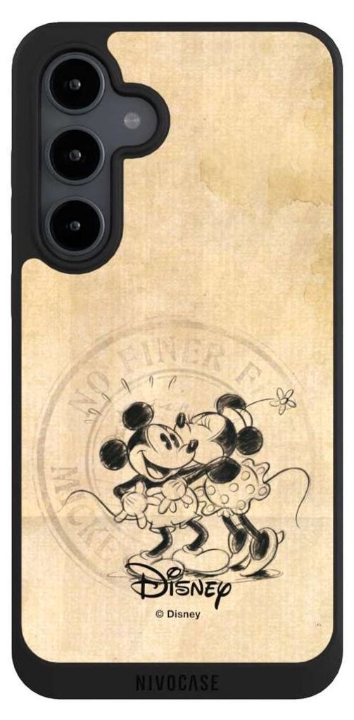 NIVOCASE Handyhülle für Samsung Galaxy S24 FE 5G Hülle NIVOpure Case Schwarz Mickey Mouse Minnie Mouse Vintage