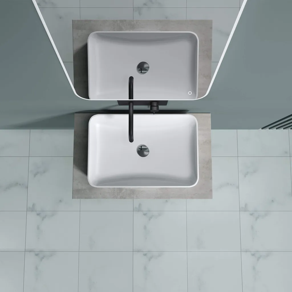 Plan de Vasque Hydrofuge Gris Clair 160cm : Solution Murale Inox