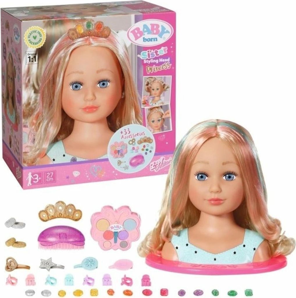BABY born Sister Styling Head Princess, Doll make-up & hair Zdjęcie produktu 