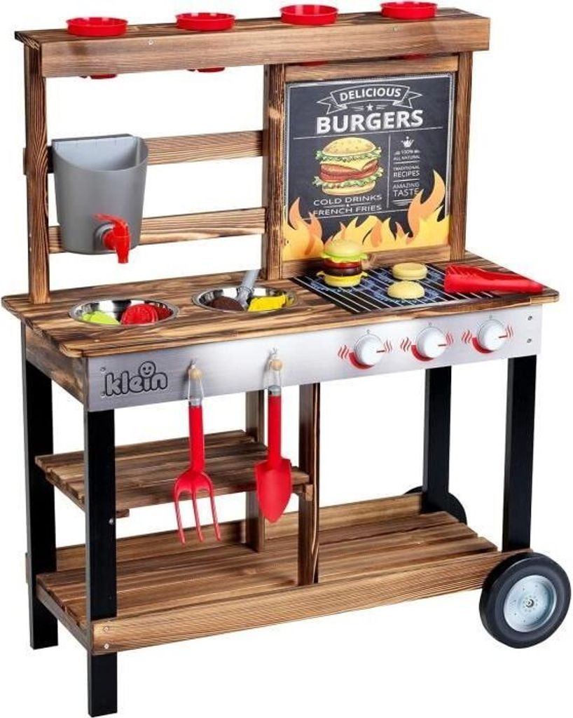 Spielküche aus Holz Beach Picnic, 23 Zubehörteile, KLEIN, Mit Gartenbereich, Wassertank