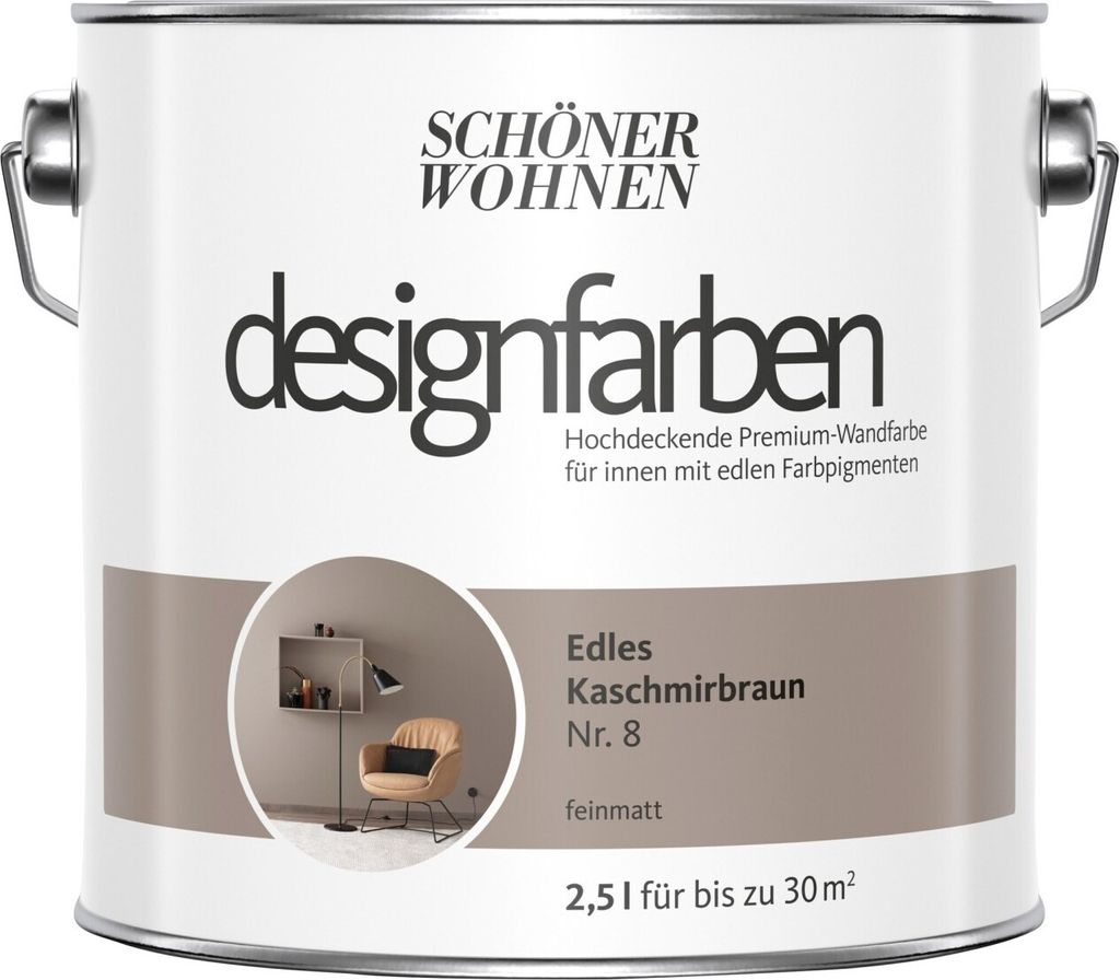 Schöner Wohnen Designfarben 2,5 Ltr. Edles Kaschmirbraun Produktbild 