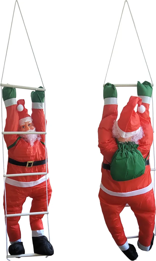 Décorer sa façade pour Noël : Père Noël sur échelle géant 165 cm