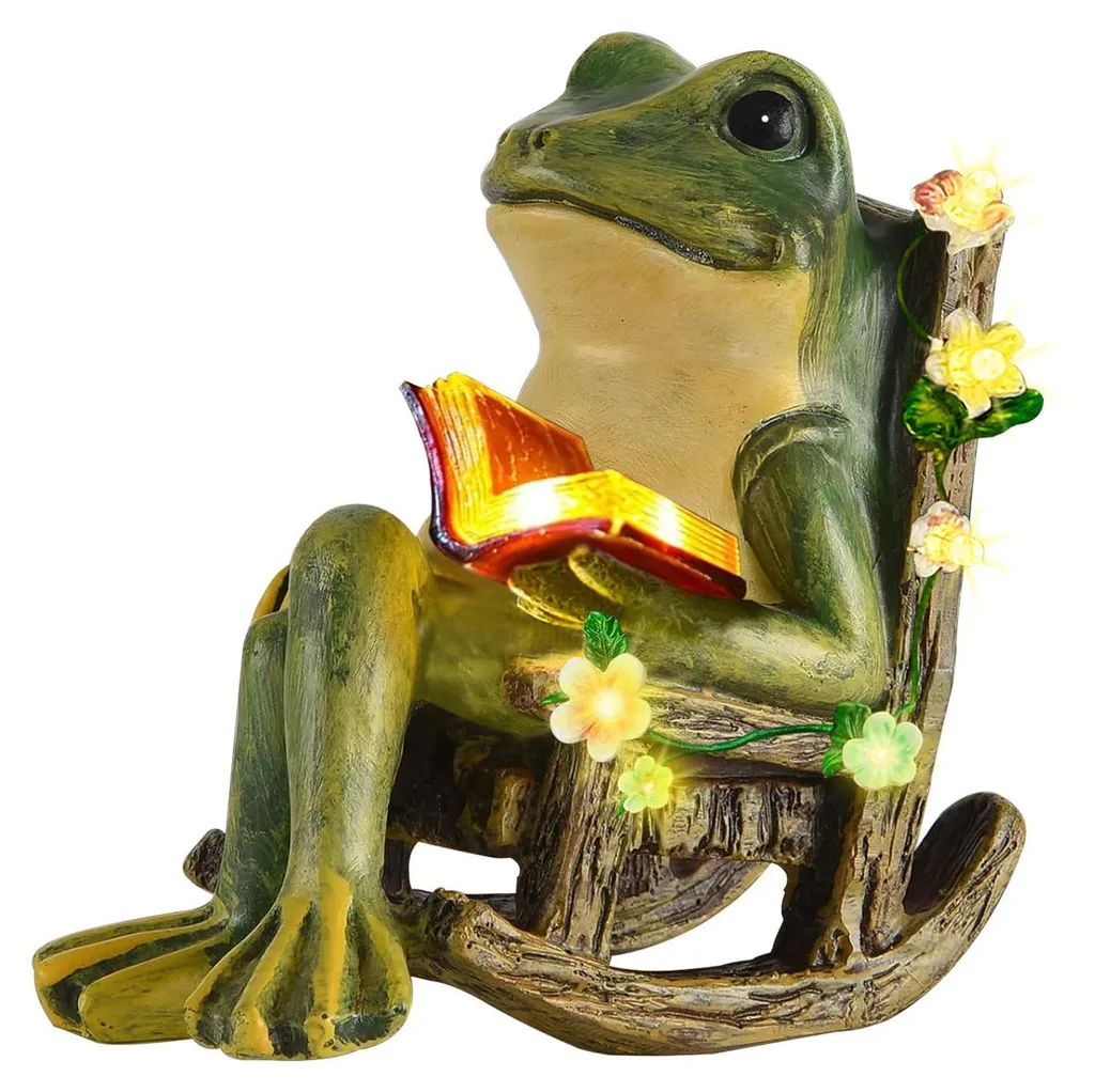 Déco jardin grenouille solaire : cadeau idéal femme et mère 7 LED