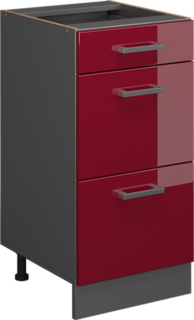 Küchenunterschrank Vicco R-Line Rot Hochglanz 40 cm mit Produktbild 