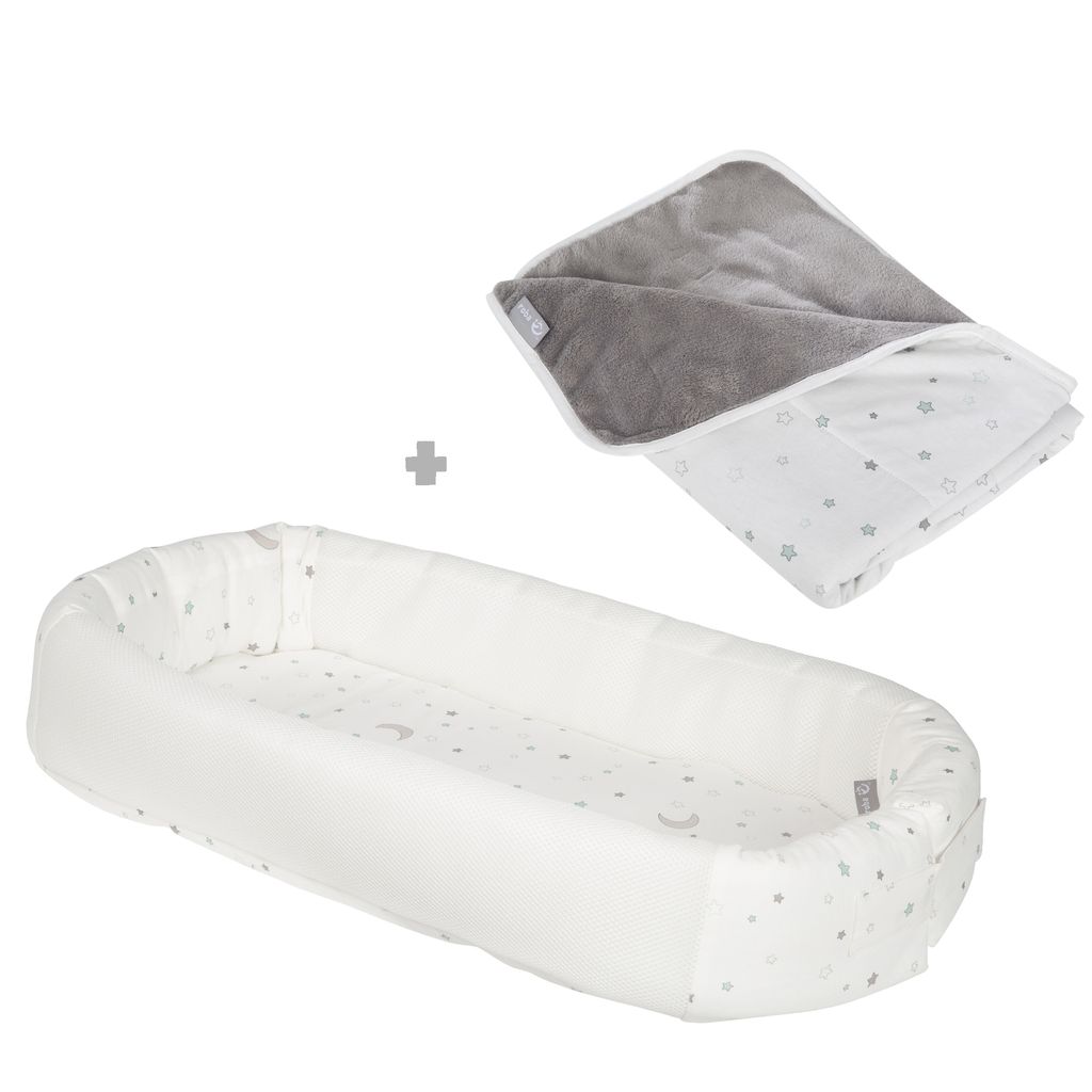 Bundle „Sternenzauber” enthält 2-seitig genähte Jerseydecke & Babylounge mit Sternenmuster