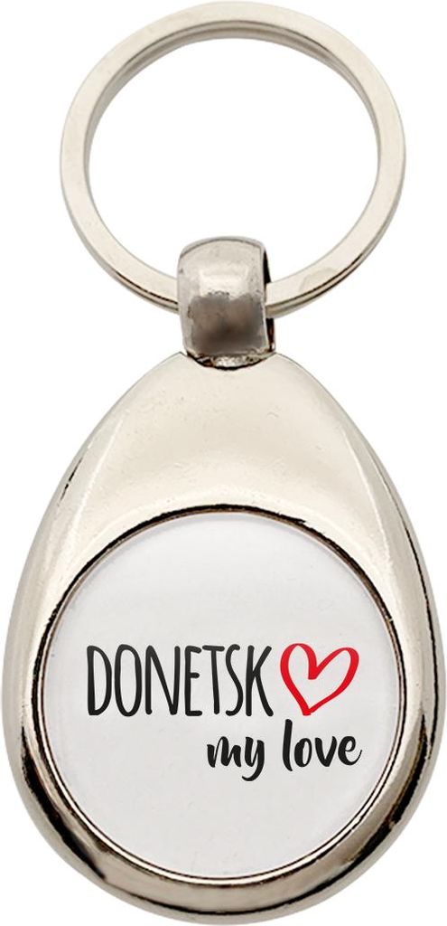 Huuraa Schlüsselanhänger Donetsk my love Metall Schlüsselring Einkaufswagenchip Geschenkidee