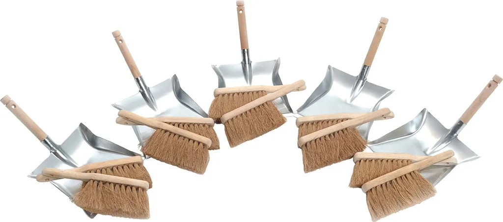 Set de 10 Balayettes Coco et 5 Pelles Galvanisées Sorex 10835 Pro