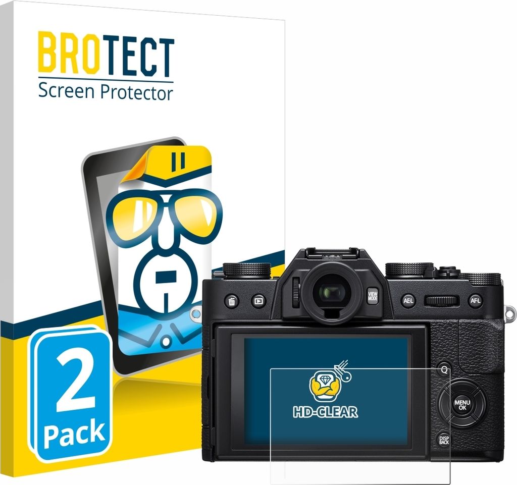 2x Für Fujifilm X-T20 Schutzfolie BROTECT Displayschutz Display Schutz Folie Klar Transparent