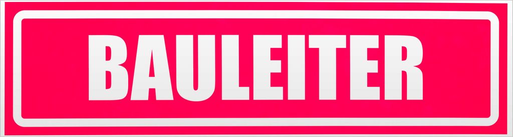 Kiwistar Bauleiter invertiert Magnetschild Schild magnetisch - 45cm Neonpink - Magnetfolie für Auto PKW Kfz
