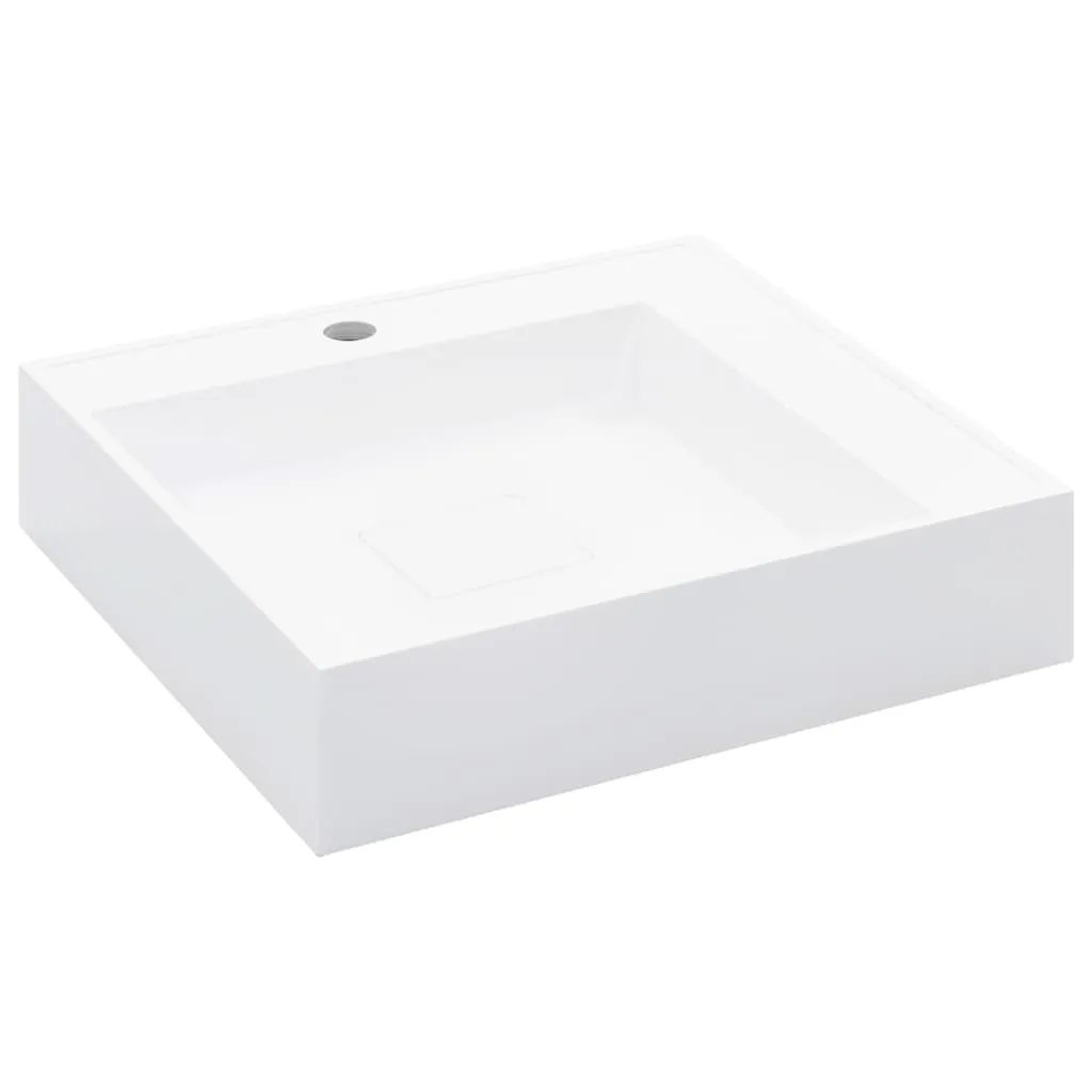 Lavabo vidaXL 50x50x12,3 cm en fonte minérale blanc pour salle de bain